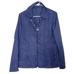 Versino Windbreaker Jacket Womens Size Medium Large Blue Full Zip Up Pockets